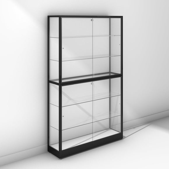 Large trophy display cabinet with black frame