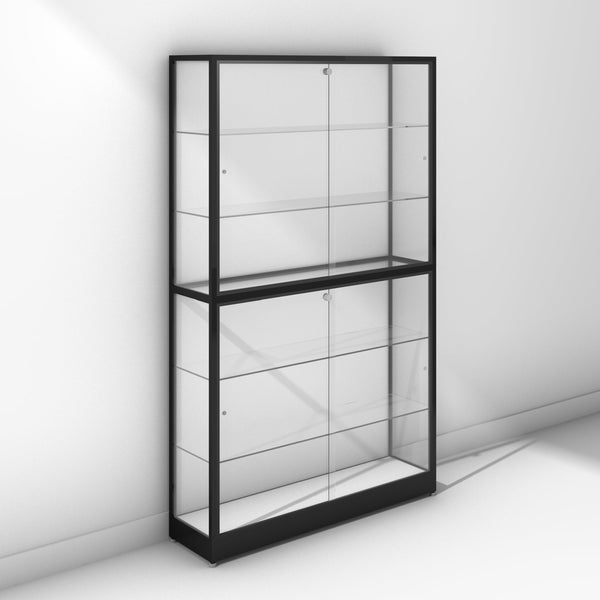 Large trophy display cabinet with black frame