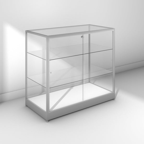 Glass Display Cabinet - Silver Frame - Back view