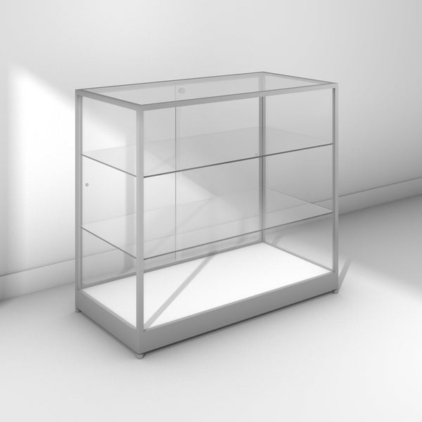 Glass Display Cabinet - Silver Frame