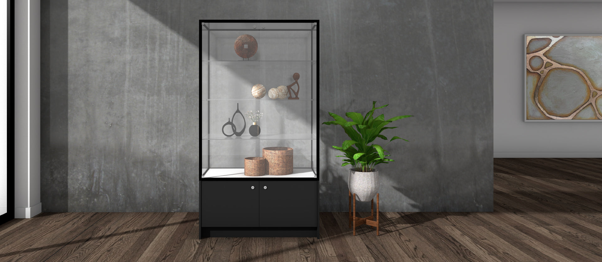 Glass Display Cabinets for NZ businesses | Glass Case by Plumbob